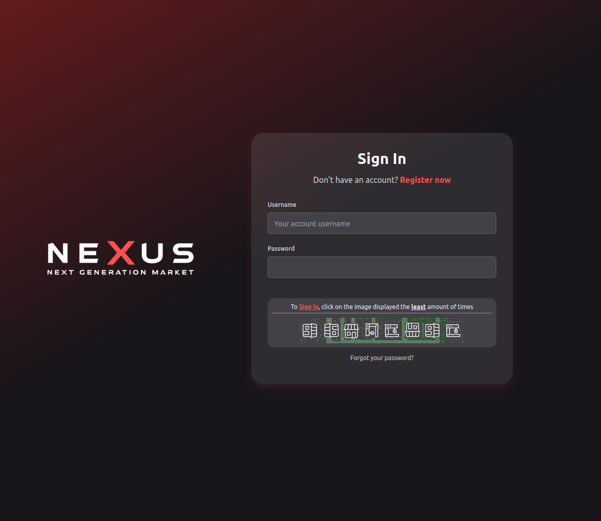 Secure registration process for the Nexus darknet market